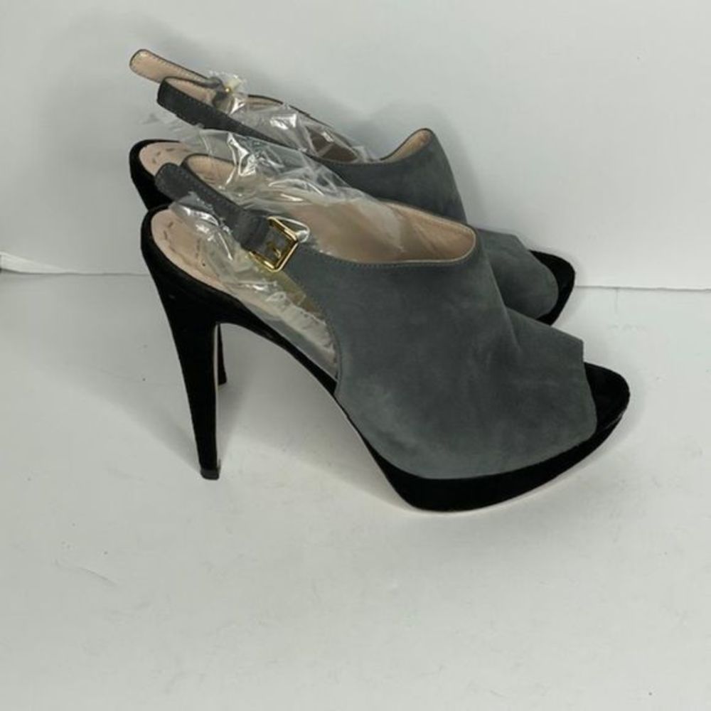 Miu Miu Calzaturre Donna Gray Black Suede Pumps - Picture 5 of 8